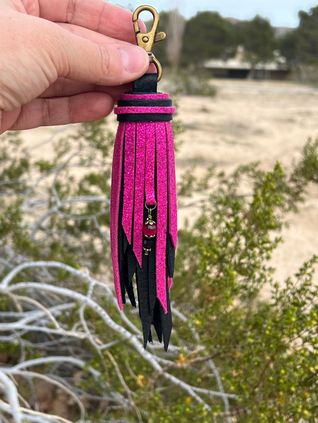 Handmade Cowhide Leather Clip Tassel