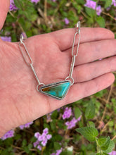 Load image into Gallery viewer, Royston Turquoise Necklace with Handmade Paperclip Chain
