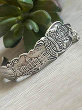 Load image into Gallery viewer, Handmade Vintage Up-Cycled Sterling Silver Souvenir State Spoon Bracelet PENNSYLVANIA
