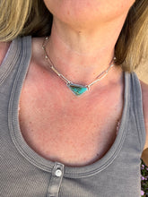 Load image into Gallery viewer, Royston Turquoise Necklace with Handmade Paperclip Chain

