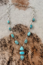 Load image into Gallery viewer, White Water Turquoise Statement Lariat Necklace
