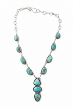 Load image into Gallery viewer, White Water Turquoise Statement Lariat Necklace
