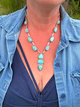 Load image into Gallery viewer, White Water Turquoise Statement Lariat Necklace
