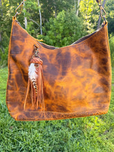Load image into Gallery viewer, Handmade 8 1/2" cowhide leather tassel with bag charm clip
