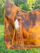 Load image into Gallery viewer, Handmade 8 1/2" cowhide leather tassel with bag charm clip
