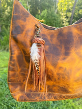 Load image into Gallery viewer, Handmade 8 1/2" cowhide leather tassel with bag charm clip
