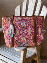 Load image into Gallery viewer, Clip Tassel- Teal, Coral and Bone Cowhide Leather with Beaded Charm
