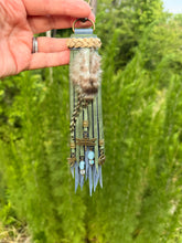 Load image into Gallery viewer, Handmade Dragonfly Leather Tassel Bag Charm | Genuine Gemstones &amp; Feathers
