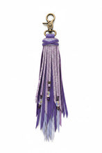 Load image into Gallery viewer, Clip Tassel- Lavender, Purple and Purple Shimmer Cowhide Leather Tassel
