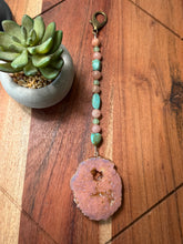Load image into Gallery viewer, Handmade Bag Charm - Pink Druzy Quartz Pendant
