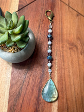Load image into Gallery viewer, Handmade Bag Charm - Labradorite Stone Pendant
