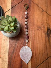 Load image into Gallery viewer, Handmade Bag Charm - Light Pink Leaf Pendant
