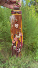 Load and play video in Gallery viewer, Handmade Autumn Themed Leather Tassel, Brown, Cranberry, Mustard Yellow and Suede
