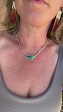 Load and play video in Gallery viewer, Royston Turquoise Necklace with Handmade Paperclip Chain

