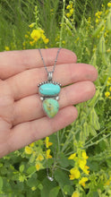 Load and play video in Gallery viewer, Handmade Sterling Silver 2 Stone  Blue Moon and Egyptian Turquoise Necklace
