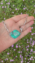 Load and play video in Gallery viewer, Hubei Bamboo Mountain Turquoise Necklace with Handmade Paperclip Chain
