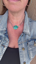 Load and play video in Gallery viewer, Hubei Bamboo Mountain Turquoise Necklace with Handmade Paperclip Chain
