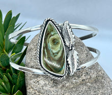 Load image into Gallery viewer, Sterling Silver Rare Vistaite Jasper Autumn Inspired Cuff Bracelet
