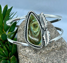 Load image into Gallery viewer, Falling Leaves - Sterling Silver Rare Vistaite Jasper Autumn Inspired Cuff Bracelet
