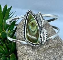 Load image into Gallery viewer, Sterling Silver Rare Vistaite Jasper Autumn Inspired Cuff Bracelet
