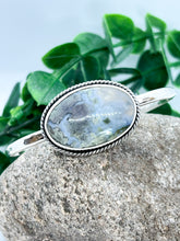Load image into Gallery viewer, Handmade Sterling Silver Moss Agate Cuff Bracelet
