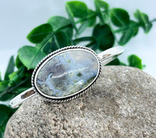 Load image into Gallery viewer, Handmade Sterling Silver Moss Agate Cuff Bracelet
