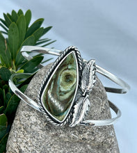 Load image into Gallery viewer, Falling Leaves - Sterling Silver Rare Vistaite Jasper Autumn Inspired Cuff Bracelet
