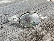 Load image into Gallery viewer, Handmade Sterling Silver Moss Agate Cuff Bracelet
