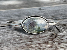 Load image into Gallery viewer, Handmade Sterling Silver Moss Agate Cuff Bracelet
