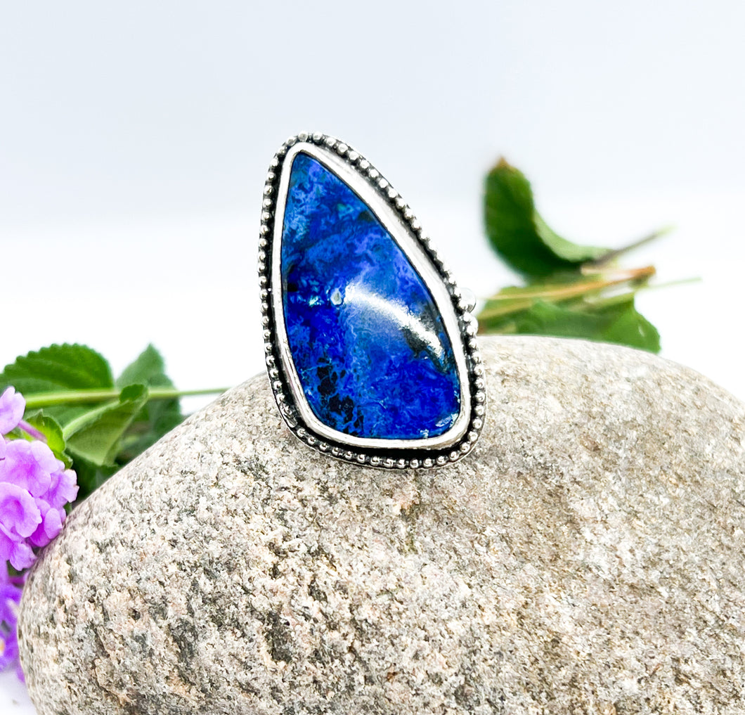 Handmade Sterling Silver Shattuckite Ring - Size 9